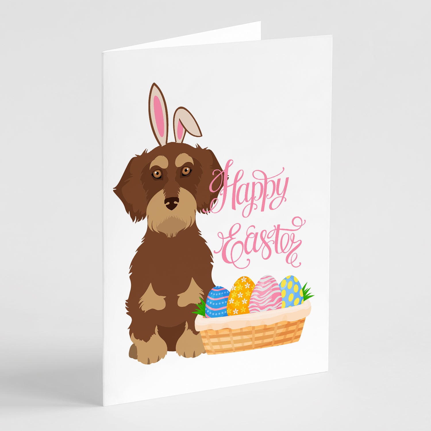 Buy this Wirehair Red and Tan Dachshund Easter Greeting Cards and Envelopes Pack of 8