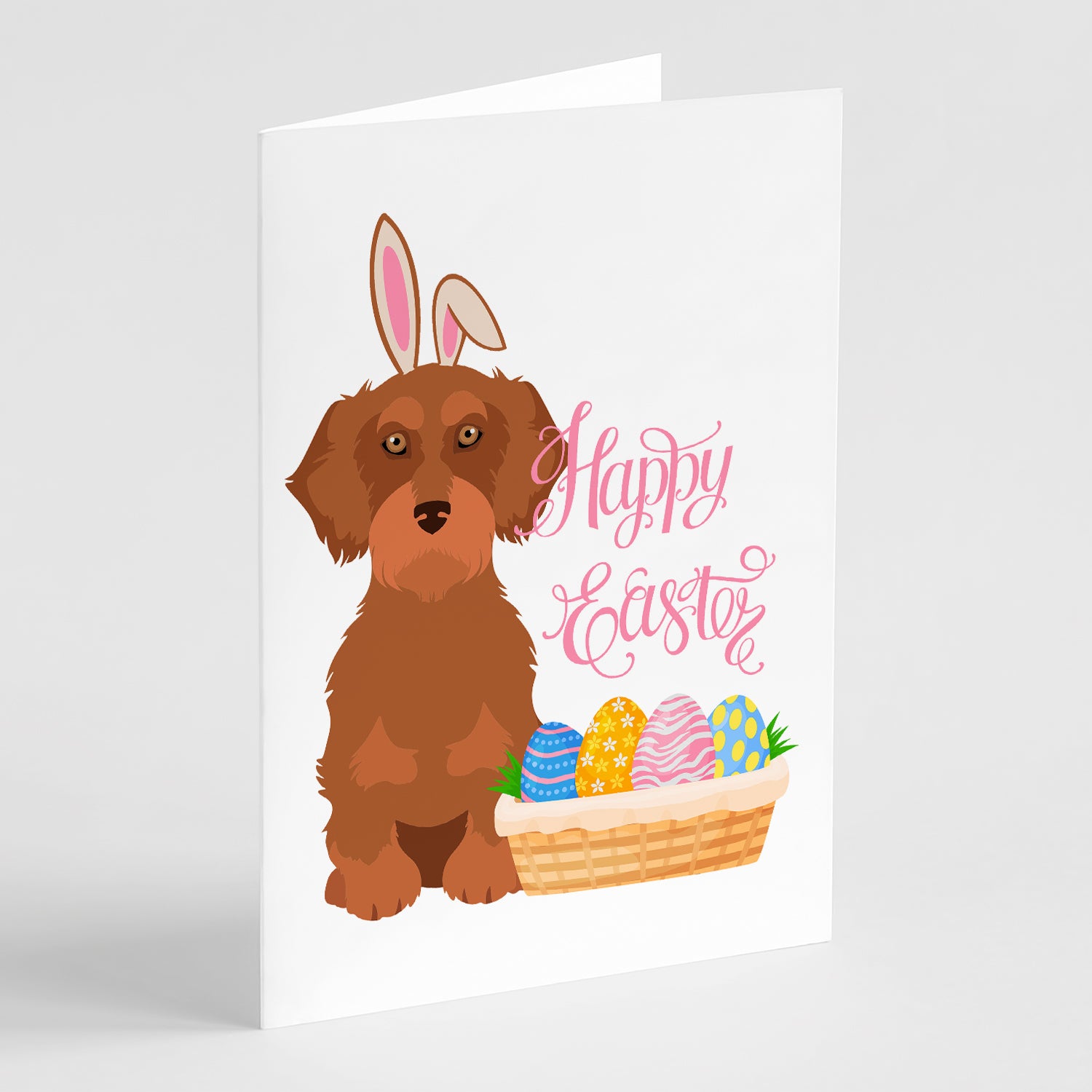 Buy this Wirehair Red Dachshund Easter Greeting Cards and Envelopes Pack of 8