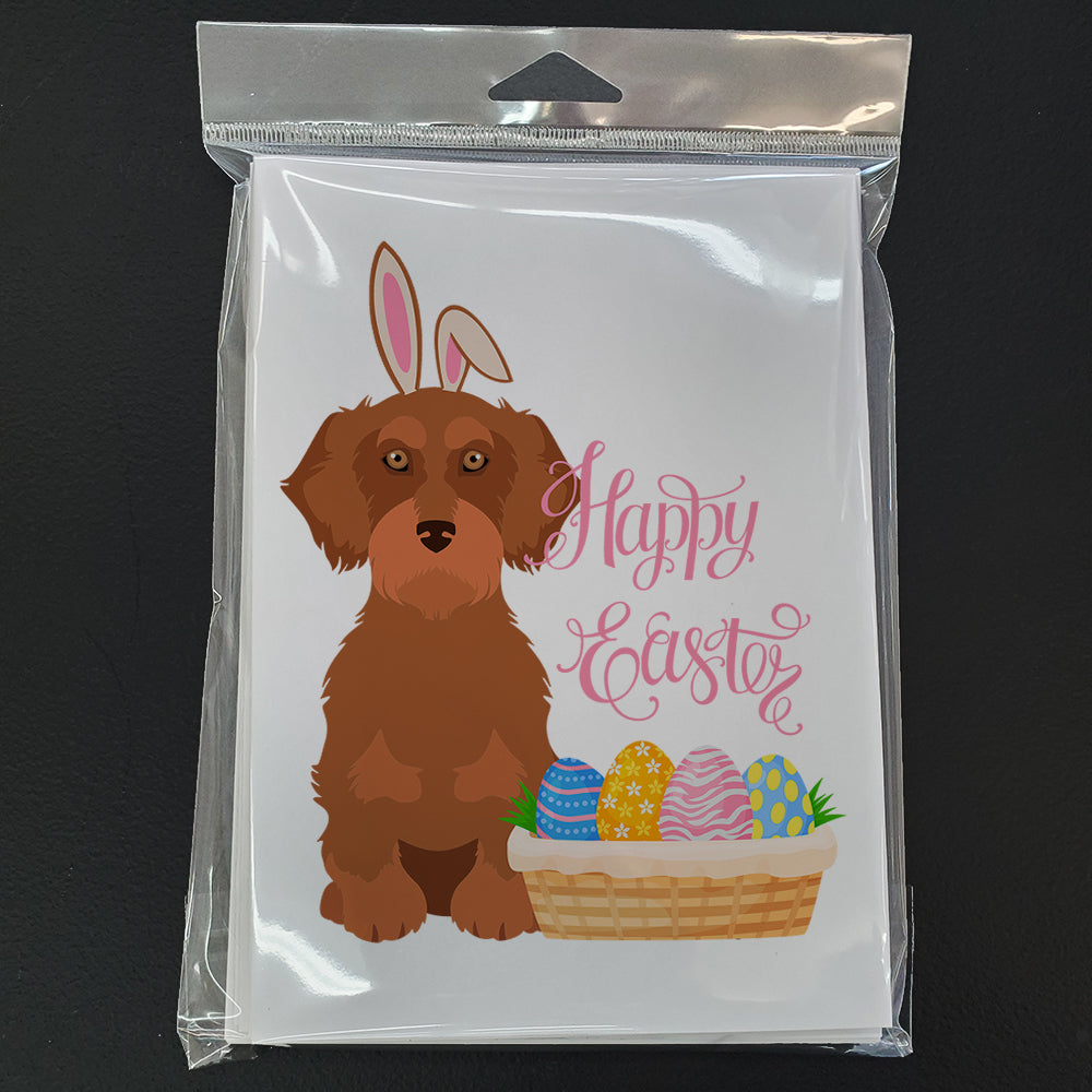 Wirehair Red Dachshund Easter Greeting Cards and Envelopes Pack of 8 - the-store.com