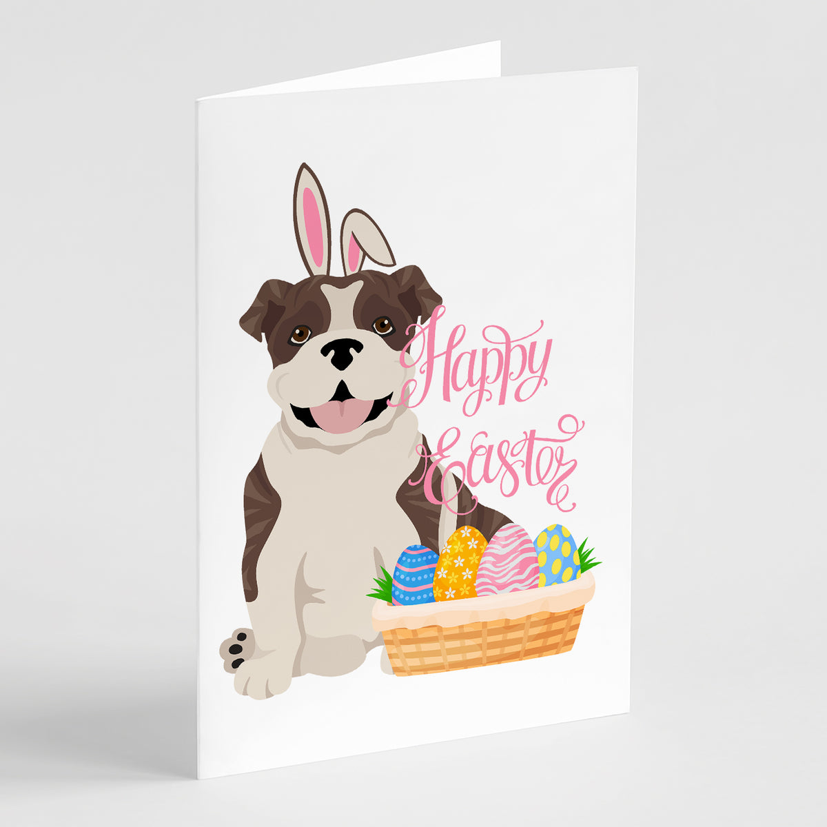Buy this Brindle English Bulldog Easter Greeting Cards and Envelopes Pack of 8