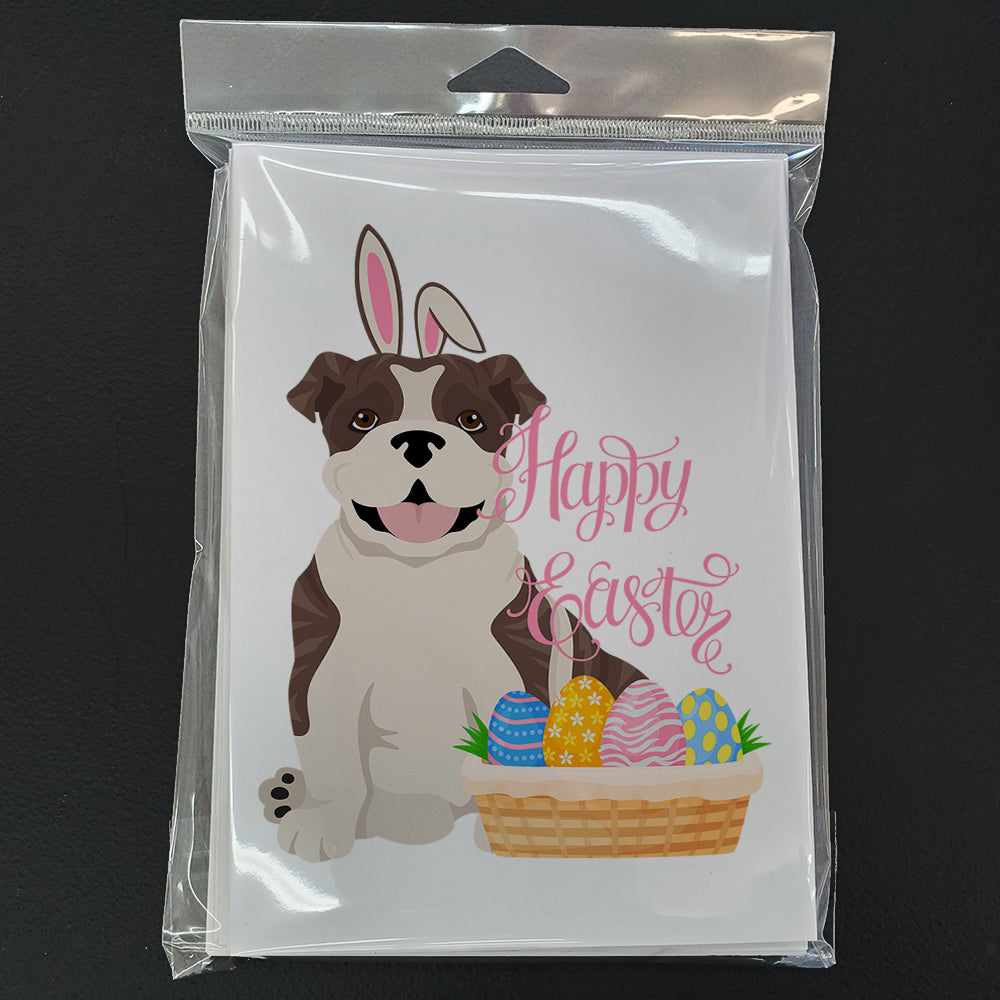 Brindle English Bulldog Easter Greeting Cards and Envelopes Pack of 8 - the-store.com