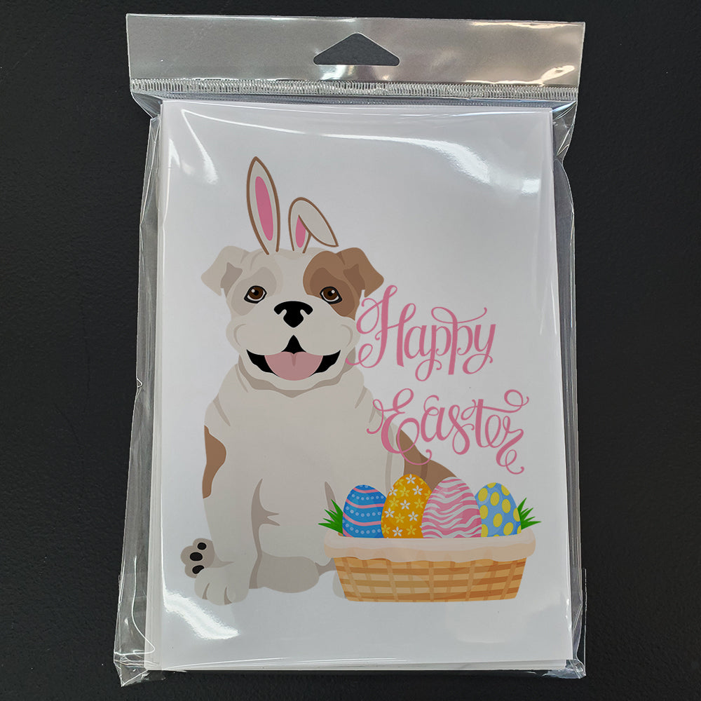 Piebald English Bulldog Easter Greeting Cards and Envelopes Pack of 8 - the-store.com