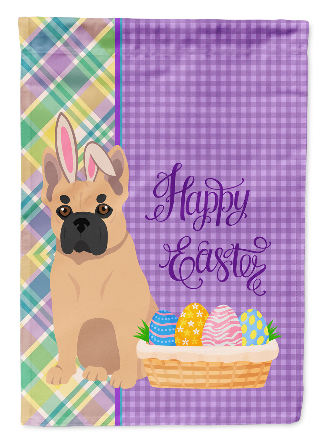 Fawn French Bulldog Easter Flag Garden Size  the-store.com.