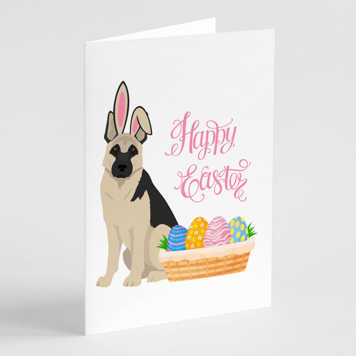 Buy this Black and Silver German Shepherd Easter Greeting Cards and Envelopes Pack of 8