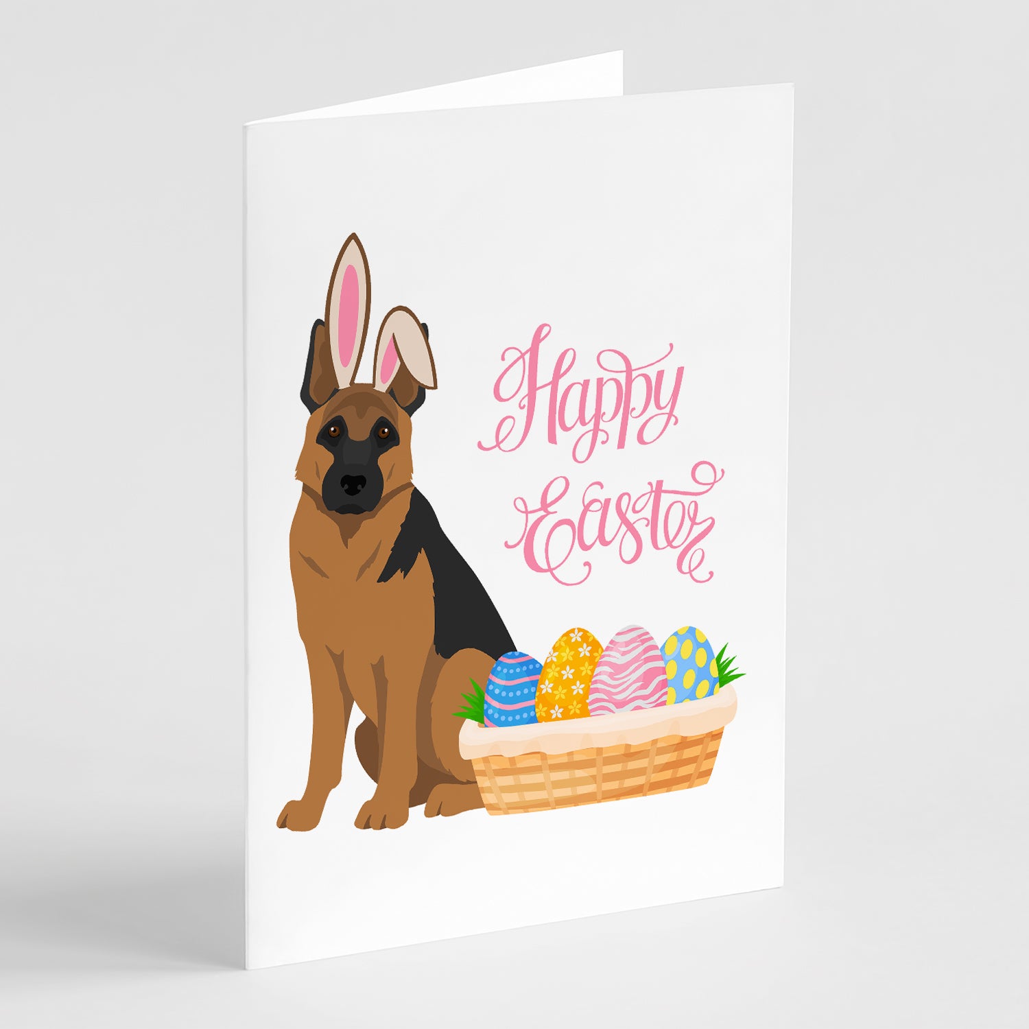Buy this Black and Tan German Shepherd Easter Greeting Cards and Envelopes Pack of 8