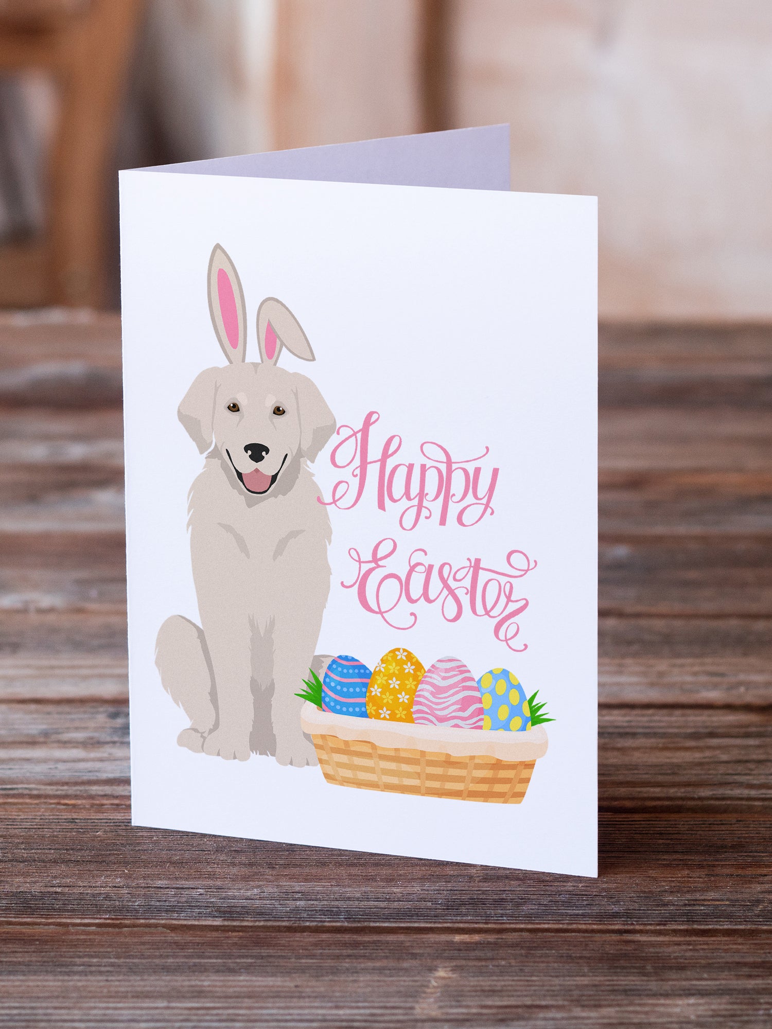 Buy this Cream Golden Retriever Easter Greeting Cards and Envelopes Pack of 8