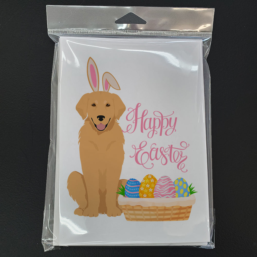 Gold Golden Retriever Easter Greeting Cards and Envelopes Pack of 8 - the-store.com