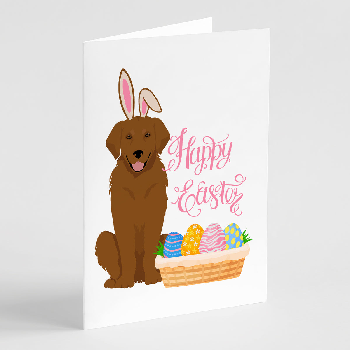Buy this Mahogany Golden Retriever Easter Greeting Cards and Envelopes Pack of 8