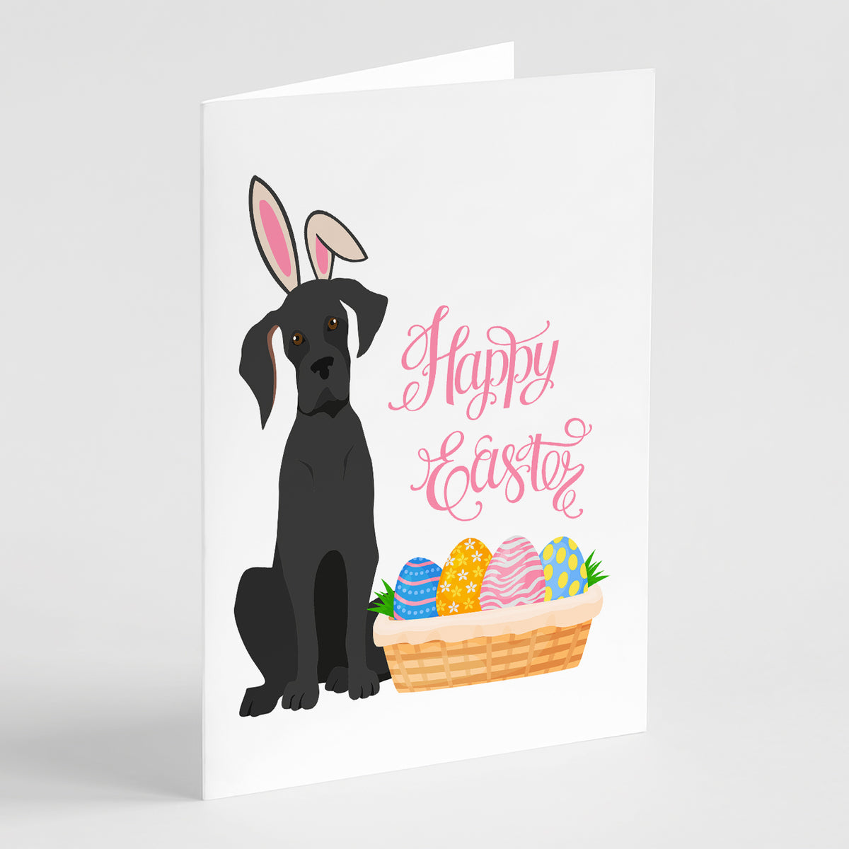 Buy this Black Great Dane Easter Greeting Cards and Envelopes Pack of 8