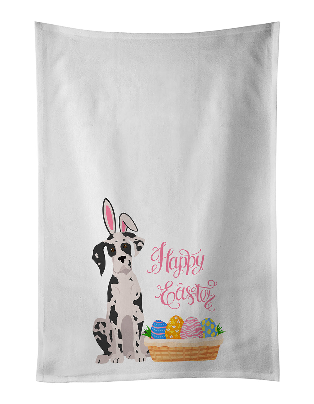 Buy this Harlequin Great Dane Easter White Kitchen Towel Set of 2 Dish Towels