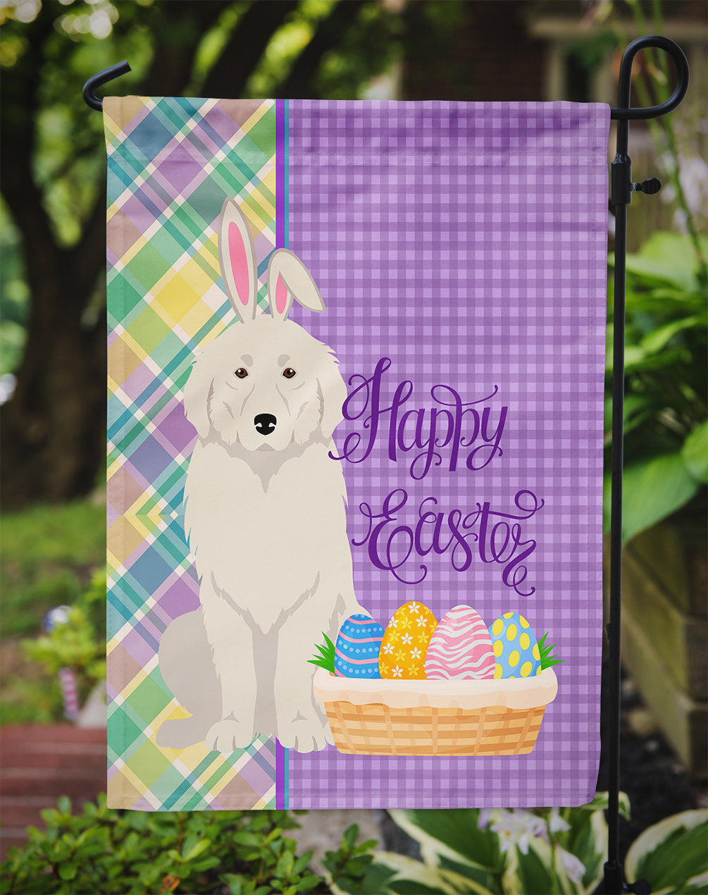 Great Pyrenees Easter Flag Garden Size