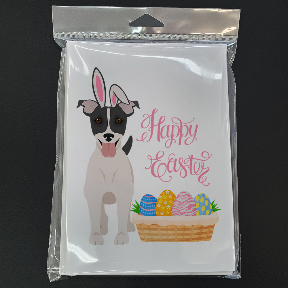 Black White Smooth Jack Russell Terrier Easter Greeting Cards and Envelopes Pack of 8 - the-store.com
