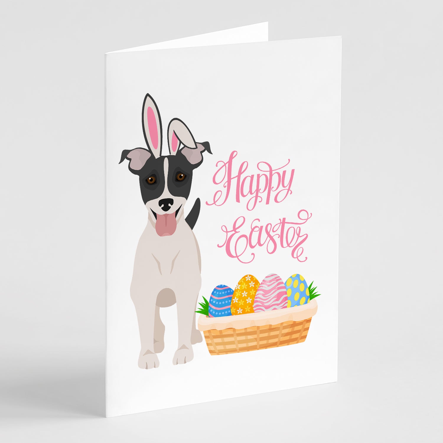 Buy this Black White Smooth Jack Russell Terrier Easter Greeting Cards and Envelopes Pack of 8