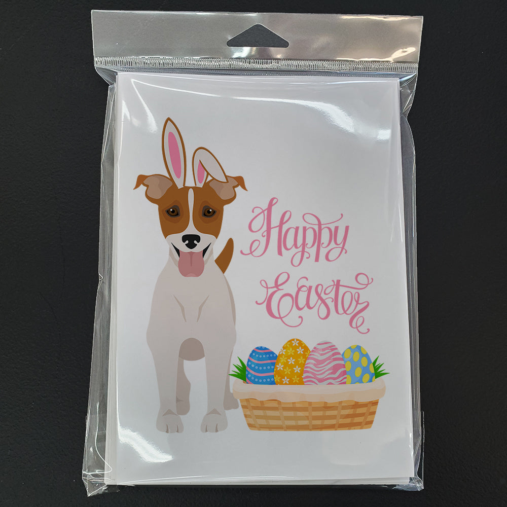 Brown White Smooth Jack Russell Terrier Easter Greeting Cards and Envelopes Pack of 8 - the-store.com