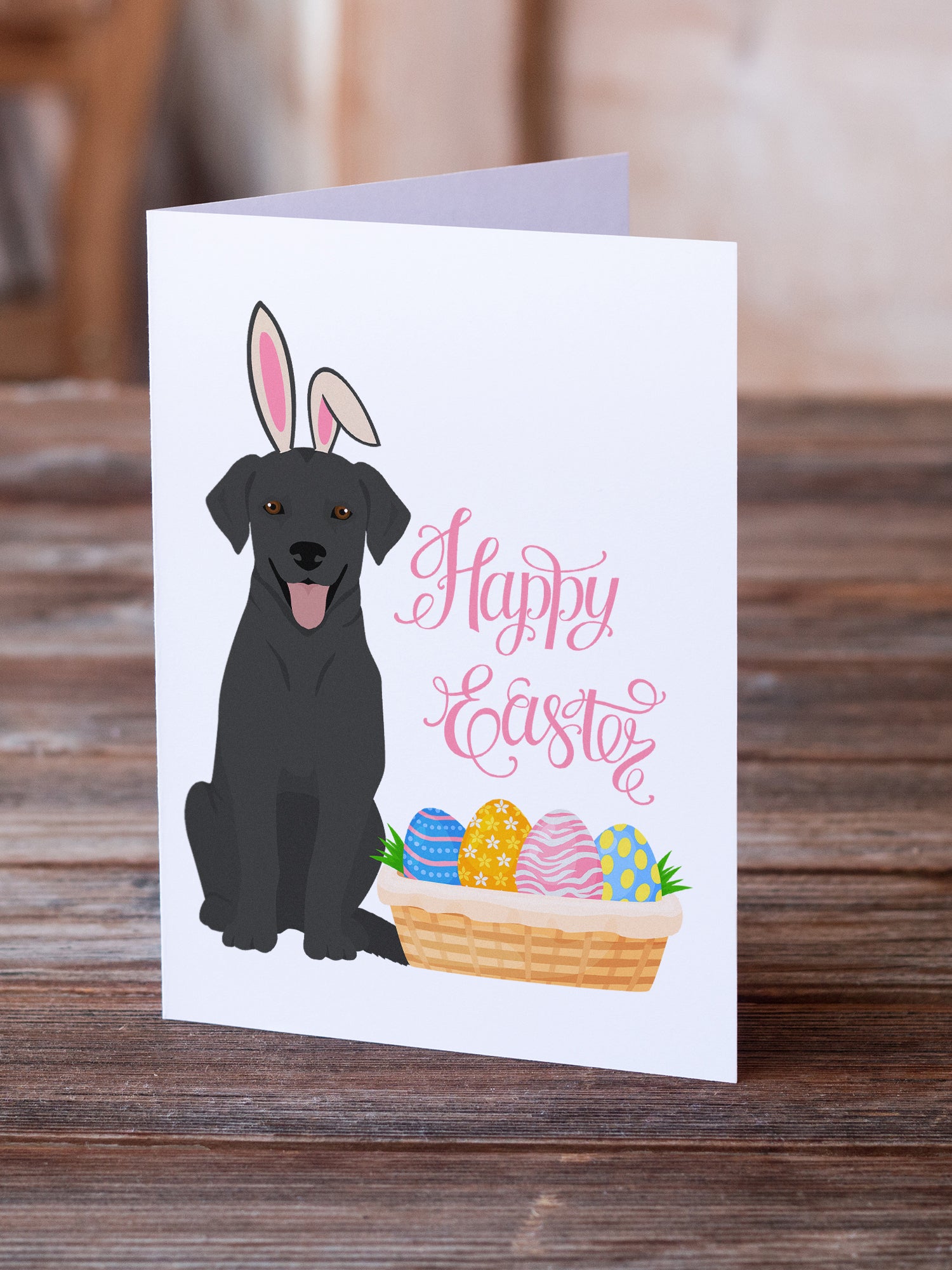Black Labrador Retriever Easter Greeting Cards and Envelopes Pack of 8 - the-store.com