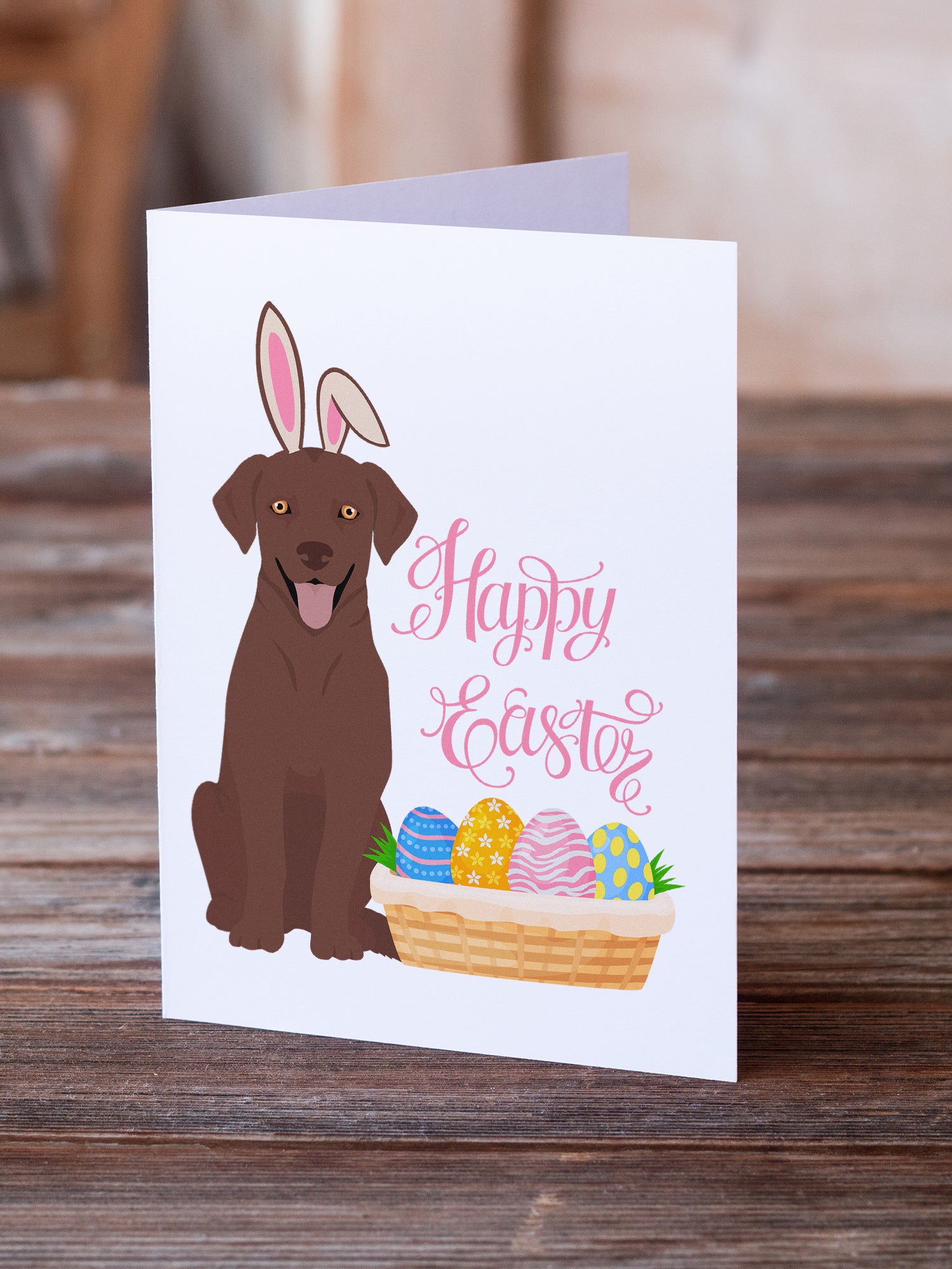 Chocolate Labrador Retriever Easter Greeting Cards and Envelopes Pack of 8 - the-store.com