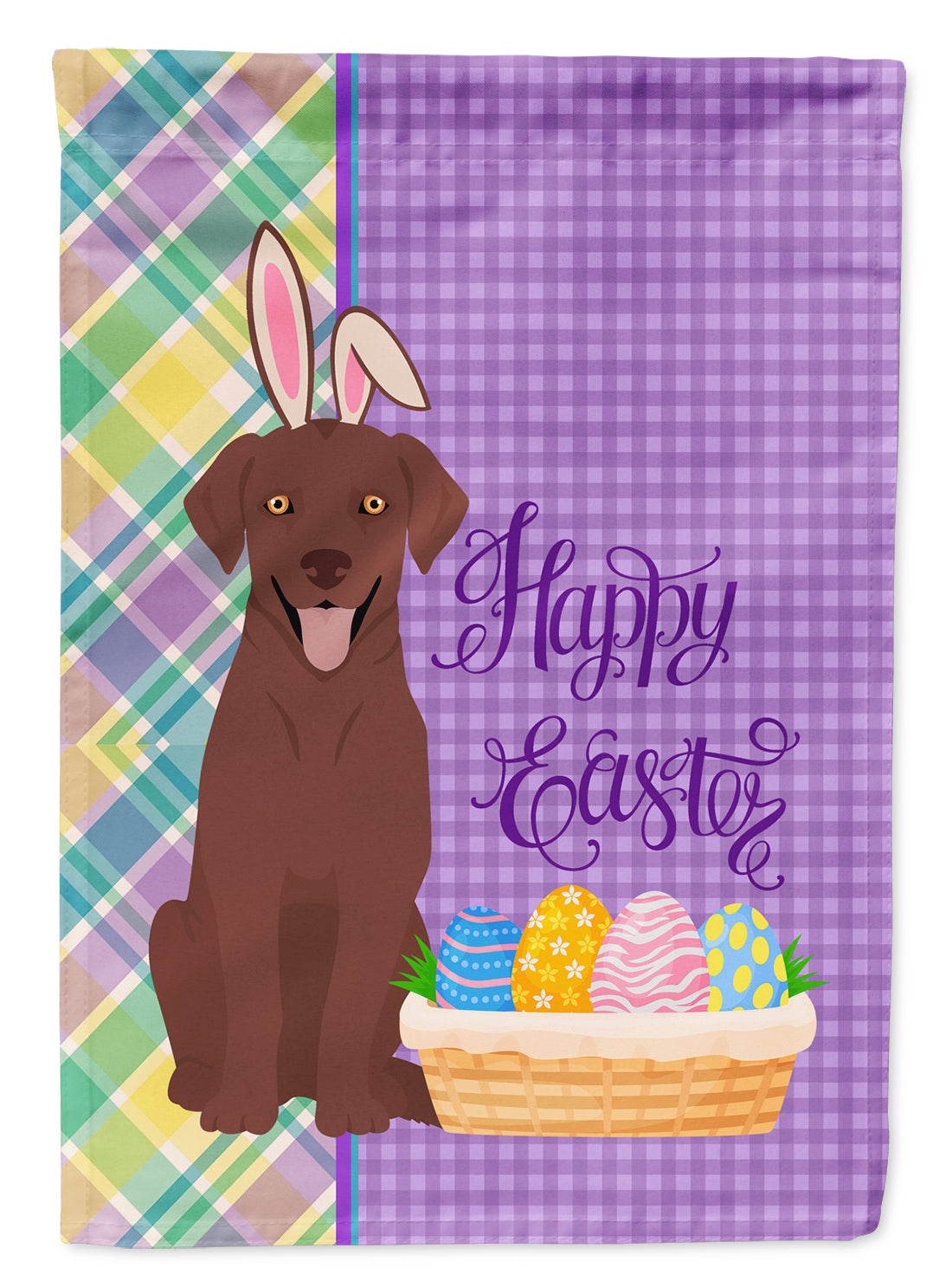 Chocolate Labrador Retriever Easter Flag Garden Size
