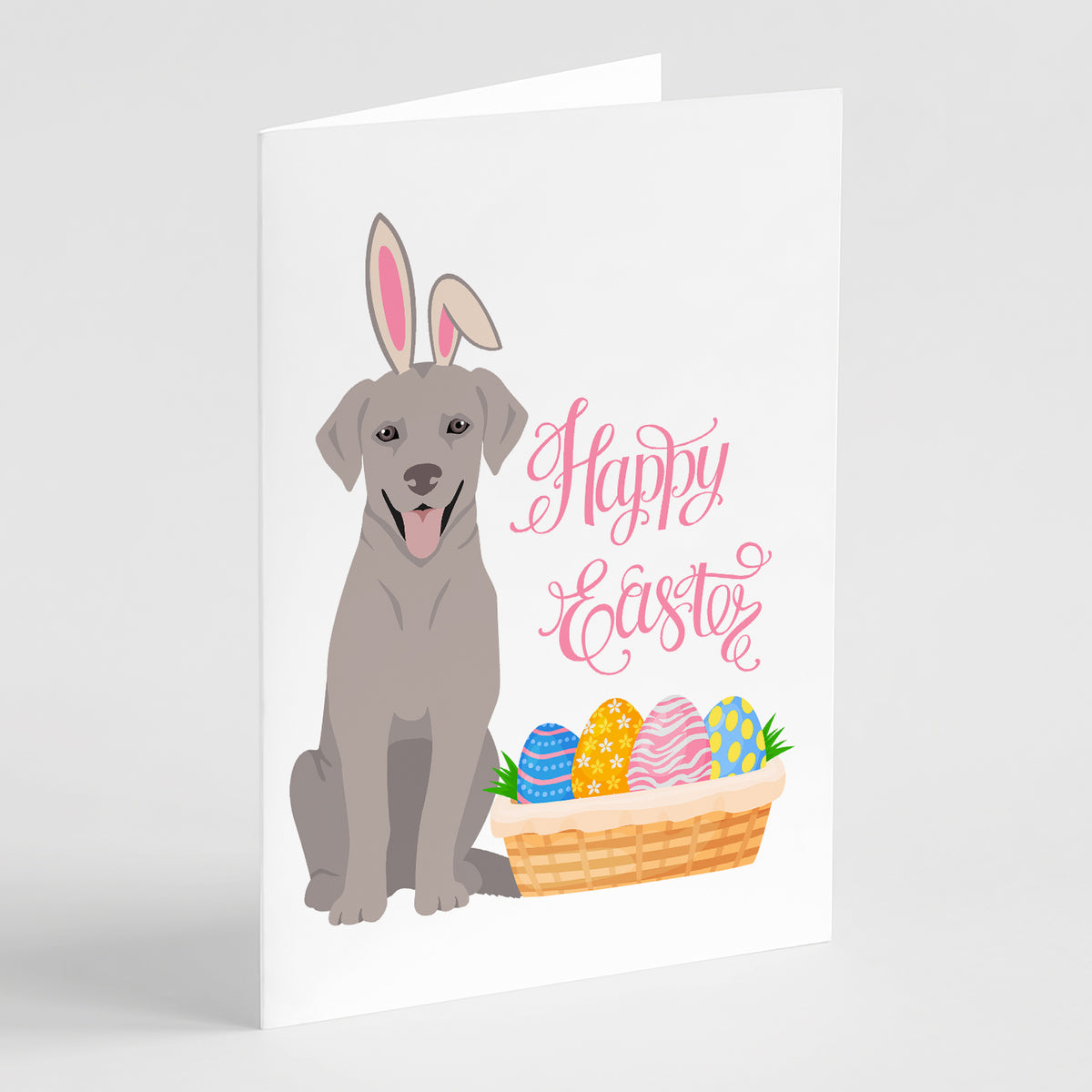Buy this Gray Labrador Retriever Easter Greeting Cards and Envelopes Pack of 8