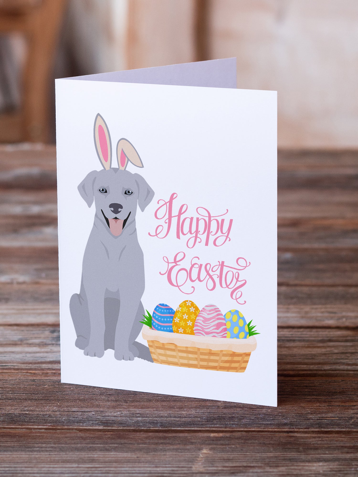 Buy this Silver Labrador Retriever Easter Greeting Cards and Envelopes Pack of 8