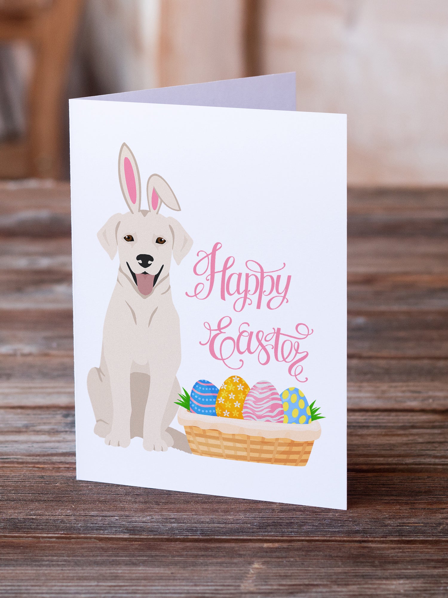 White Cream Labrador Retriever Easter Greeting Cards and Envelopes Pack of 8 - the-store.com