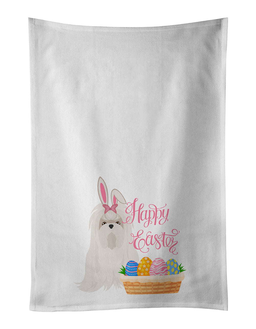 Buy this Maltese Easter White Kitchen Towel Set of 2 Dish Towels