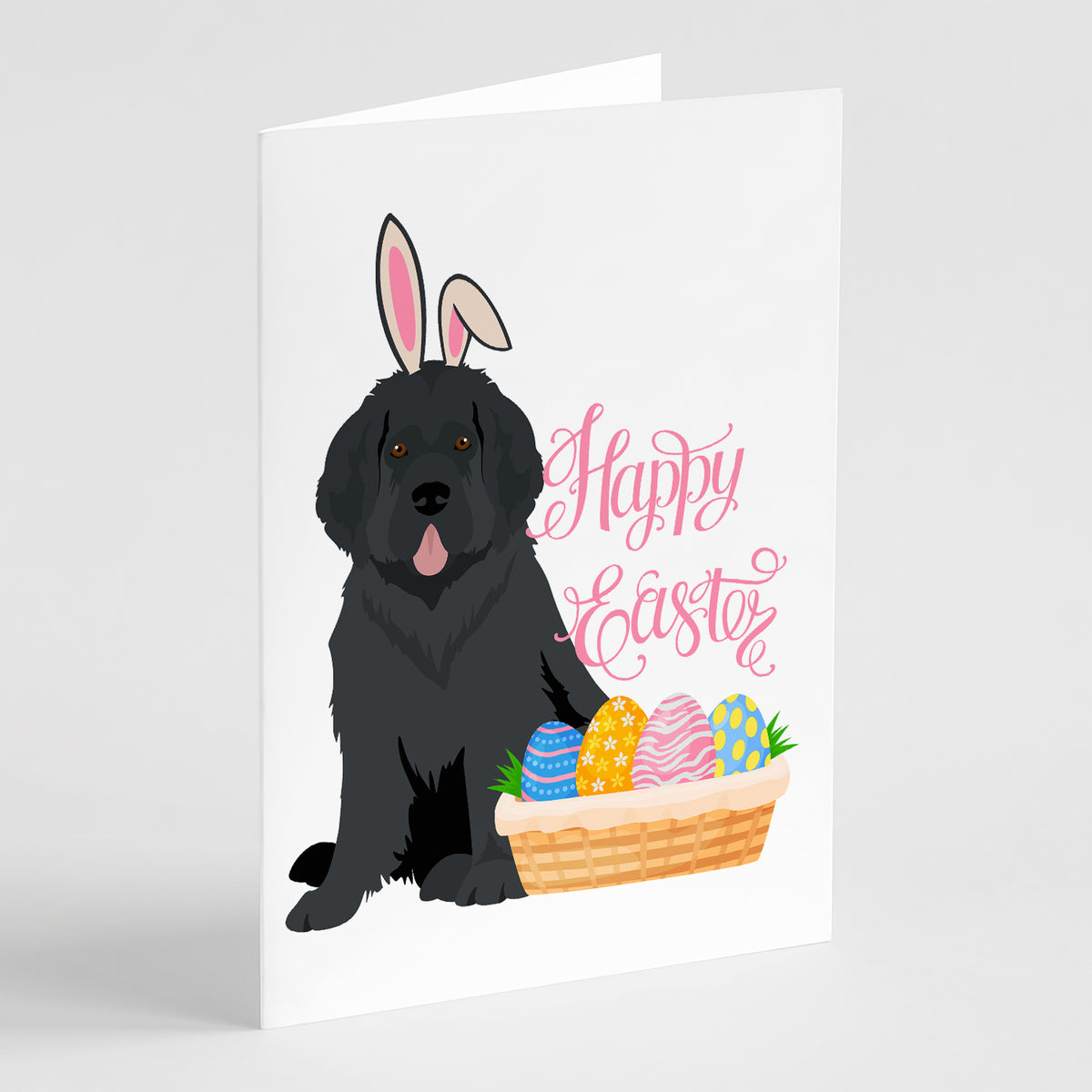 Buy this Black Newfoundland Easter Greeting Cards and Envelopes Pack of 8