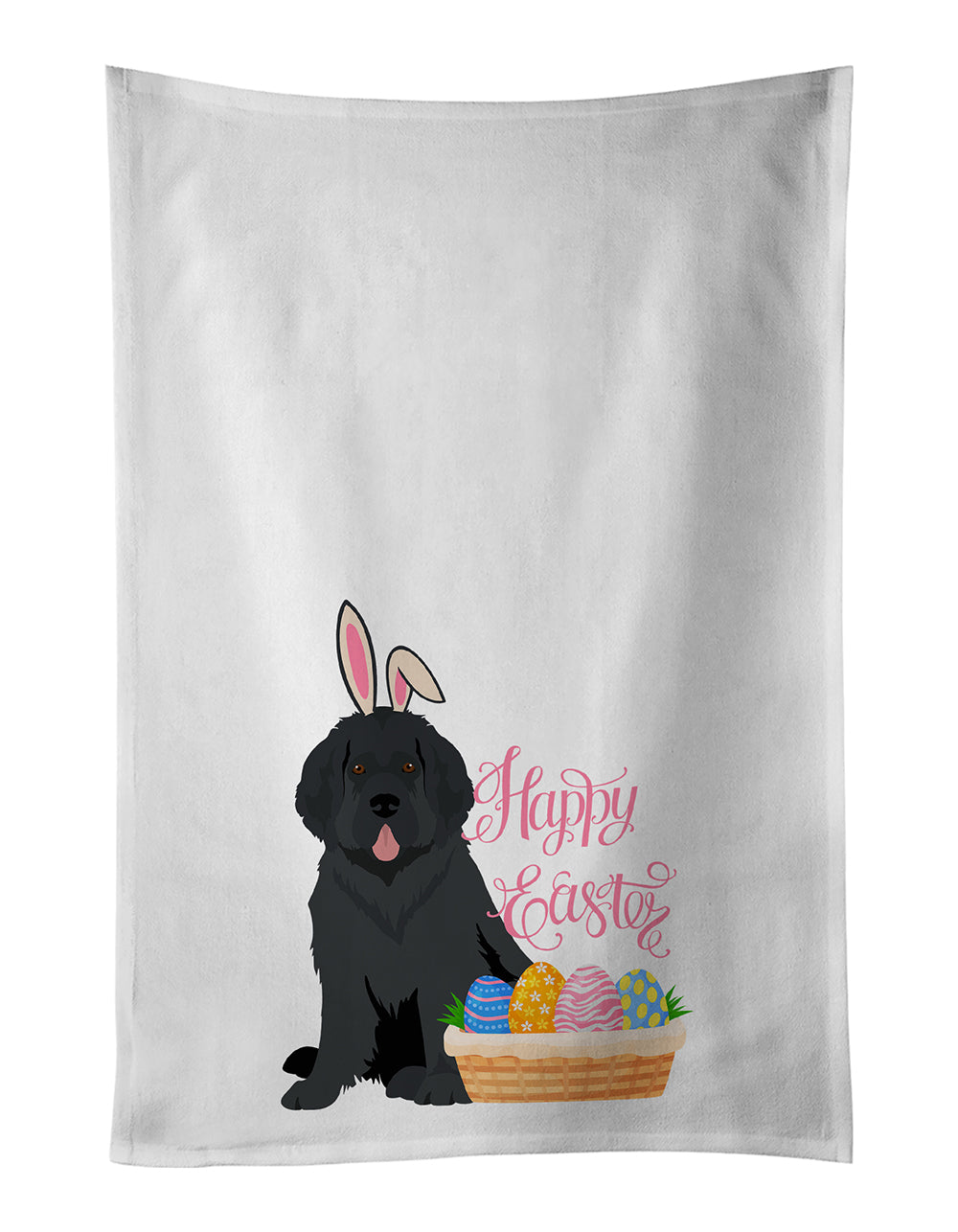Buy this Black Newfoundland Easter White Kitchen Towel Set of 2 Dish Towels