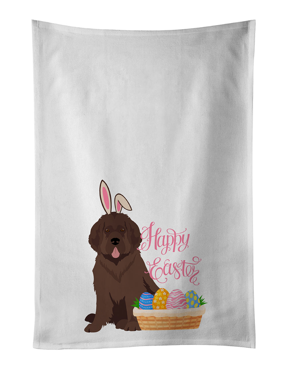 Buy this Brown Newfoundland Easter White Kitchen Towel Set of 2 Dish Towels