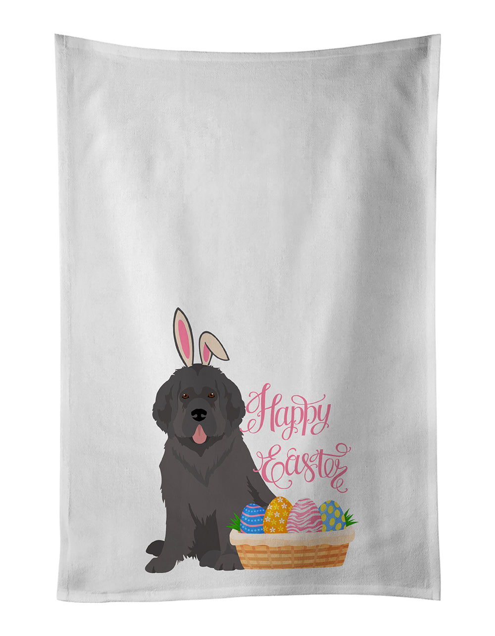 Buy this Grey Newfoundland Easter White Kitchen Towel Set of 2 Dish Towels
