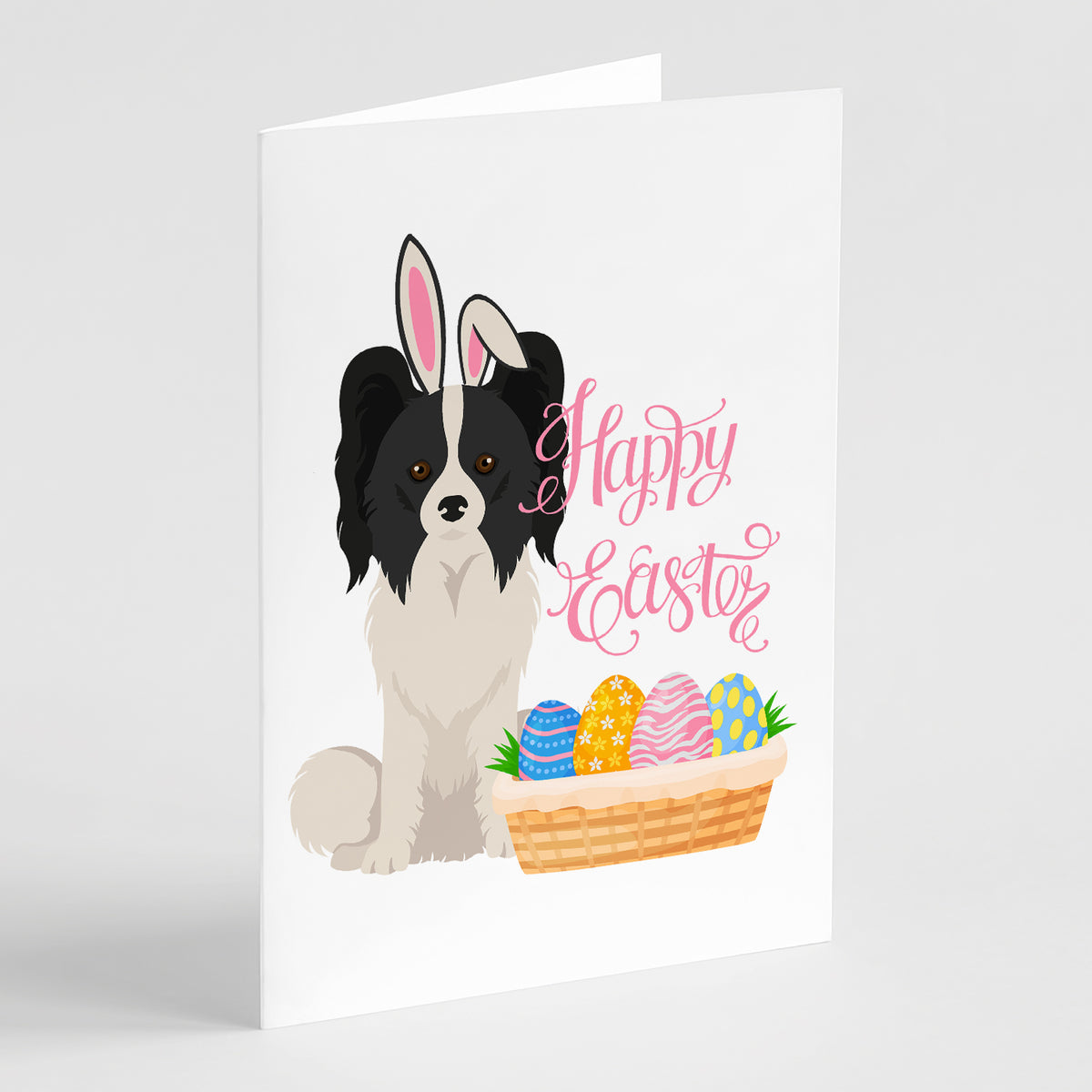 Buy this Black and White Papillon Easter Greeting Cards and Envelopes Pack of 8
