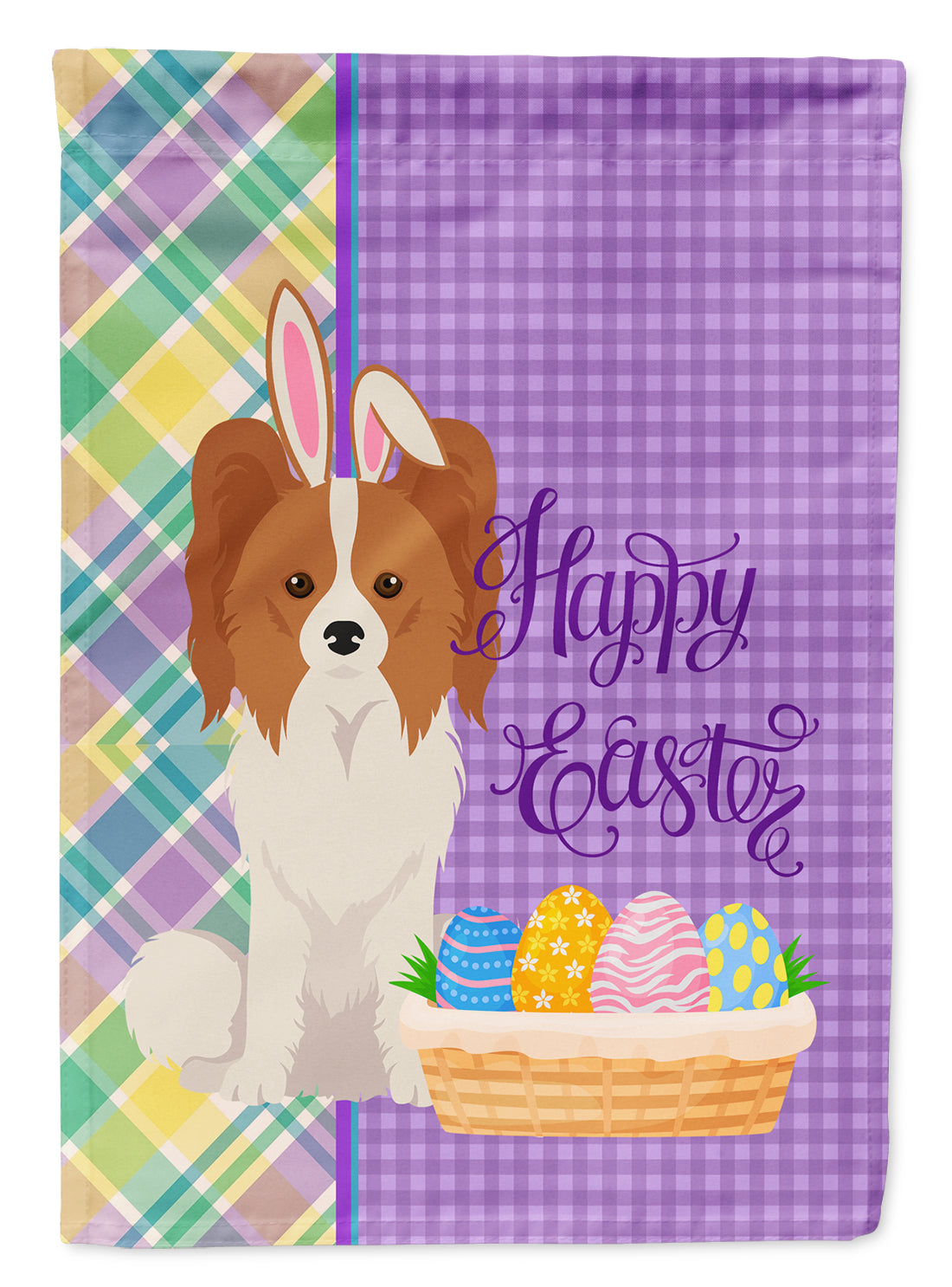 Red and White Papillon Easter Flag Garden Size  the-store.com.