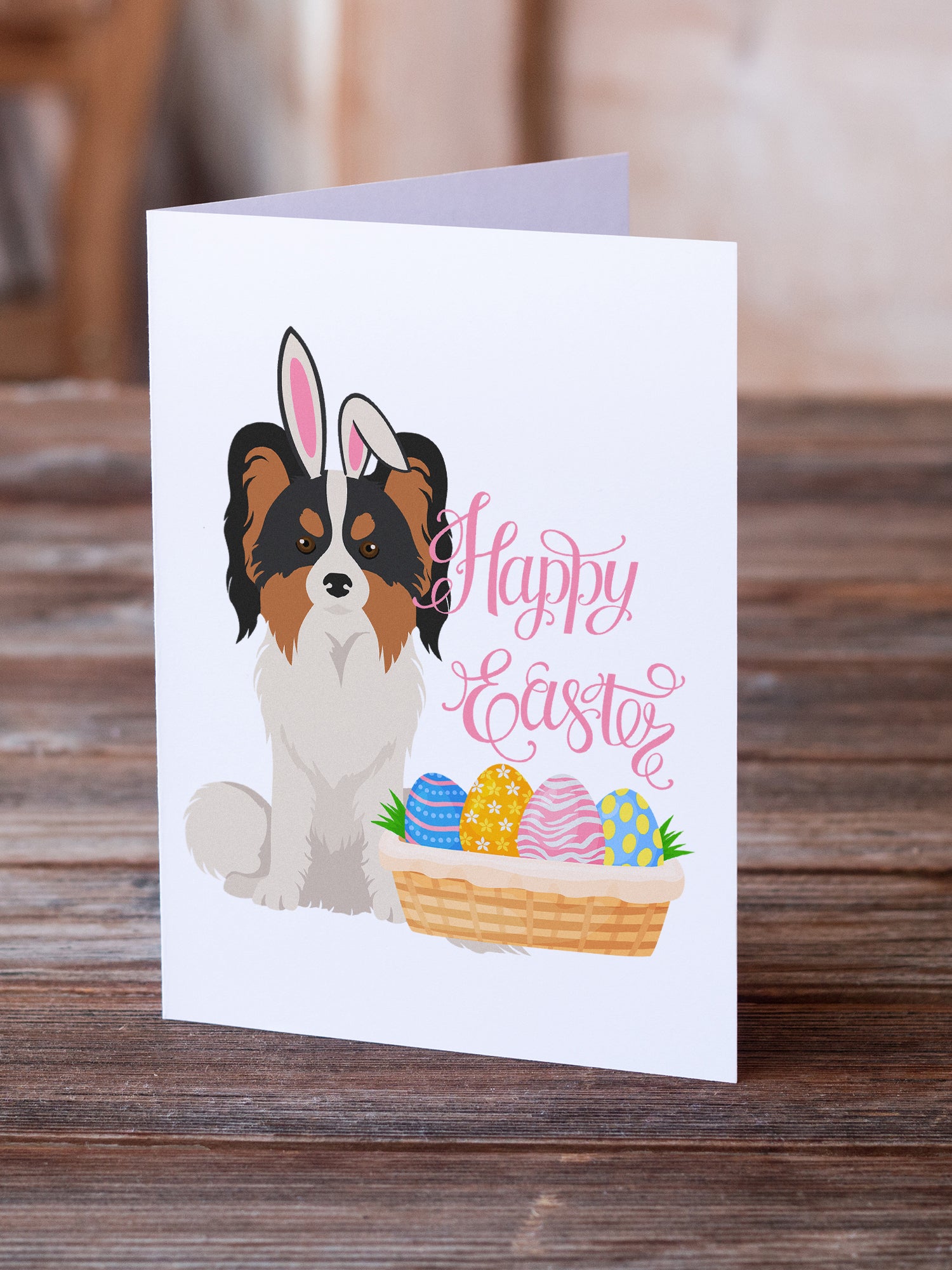 Tricolor Papillon Easter Greeting Cards and Envelopes Pack of 8 - the-store.com