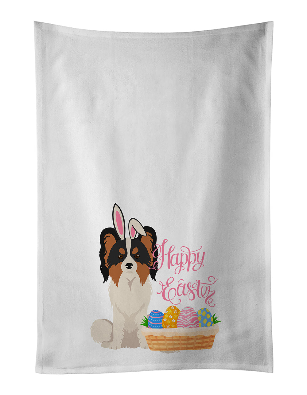 Buy this Tricolor Papillon Easter White Kitchen Towel Set of 2 Dish Towels