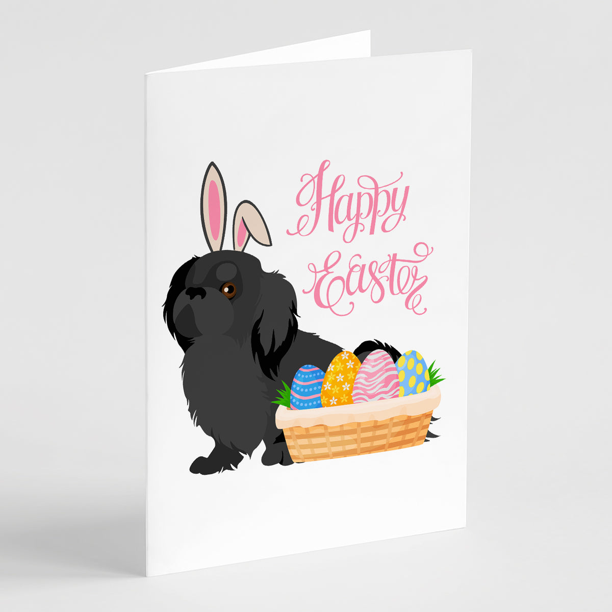 Buy this Black Pekingese Easter Greeting Cards and Envelopes Pack of 8