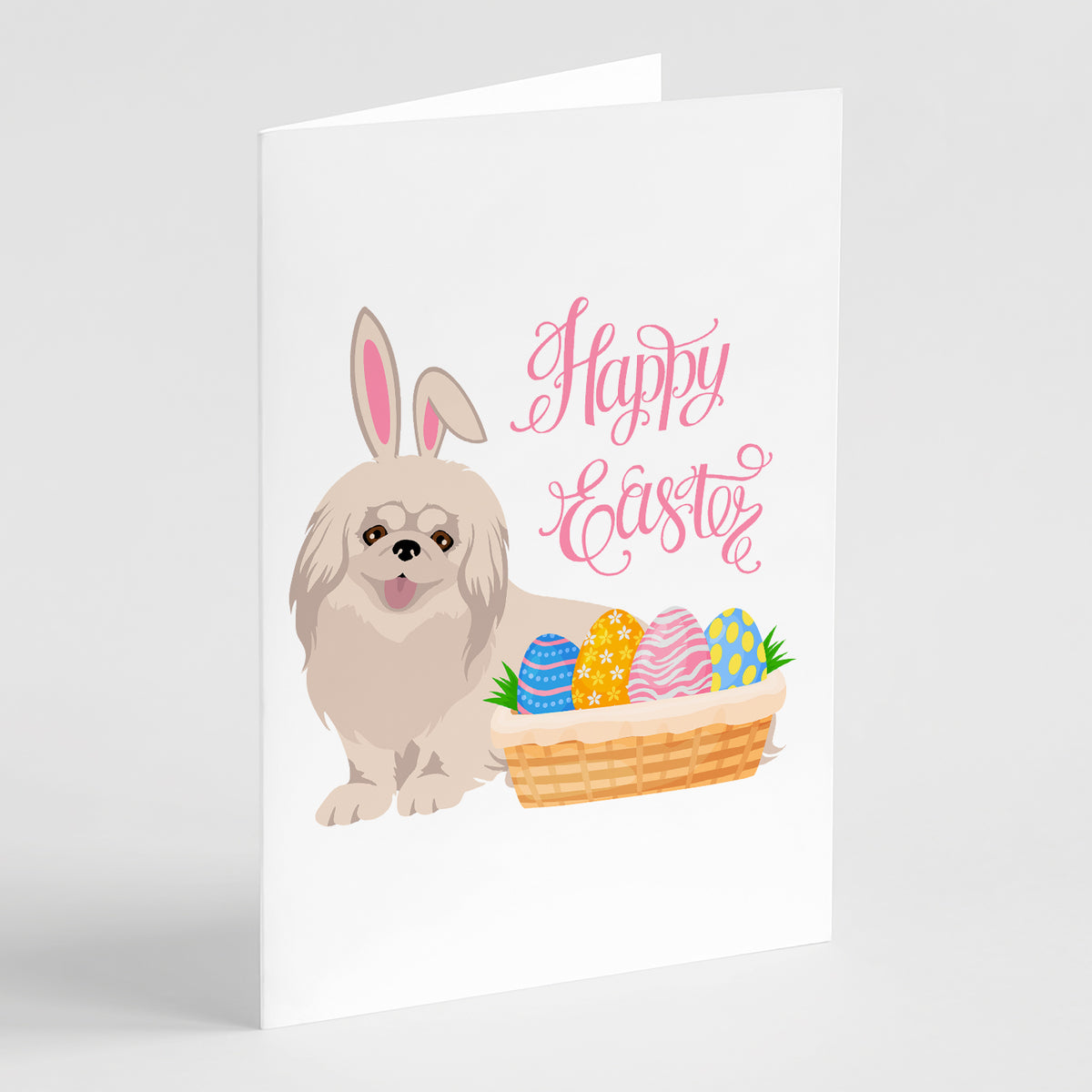 Buy this White Pekingese Easter Greeting Cards and Envelopes Pack of 8
