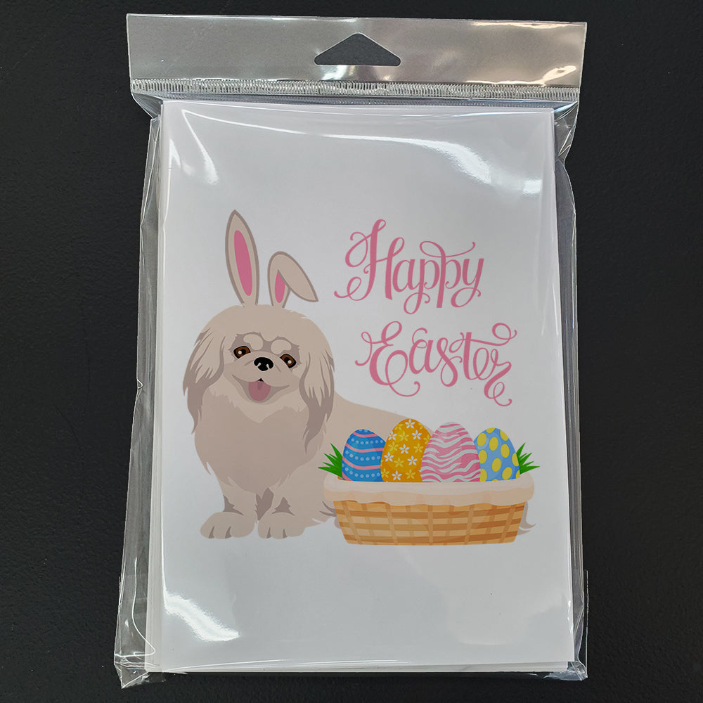 White Pekingese Easter Greeting Cards and Envelopes Pack of 8 - the-store.com