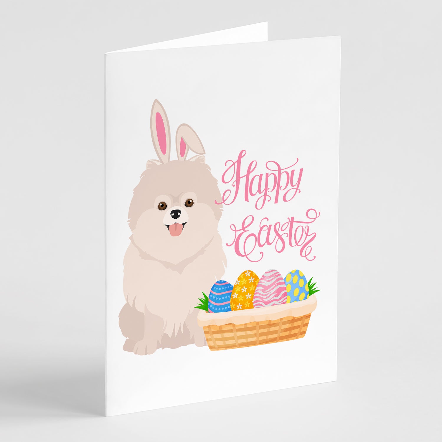 Buy this White Pomeranian Easter Greeting Cards and Envelopes Pack of 8