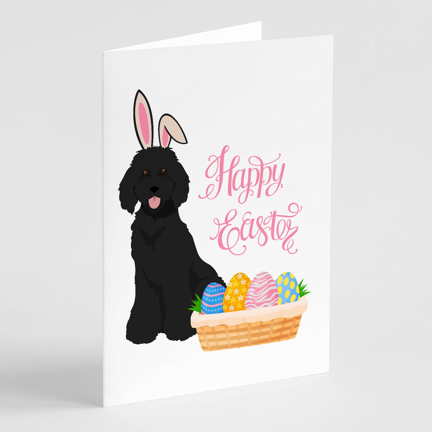 Buy this Standard Black Poodle Easter Greeting Cards and Envelopes Pack of 8