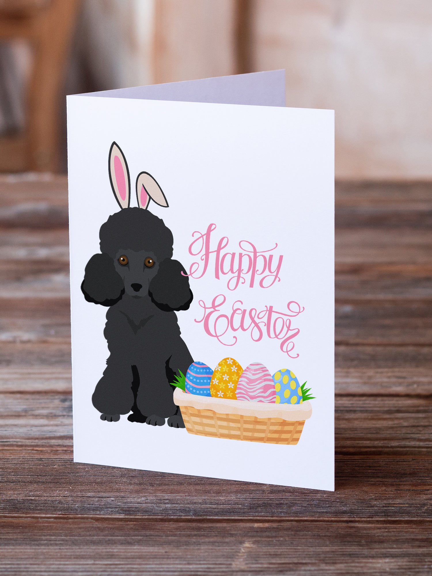 Buy this Toy Black Poodle Easter Greeting Cards and Envelopes Pack of 8