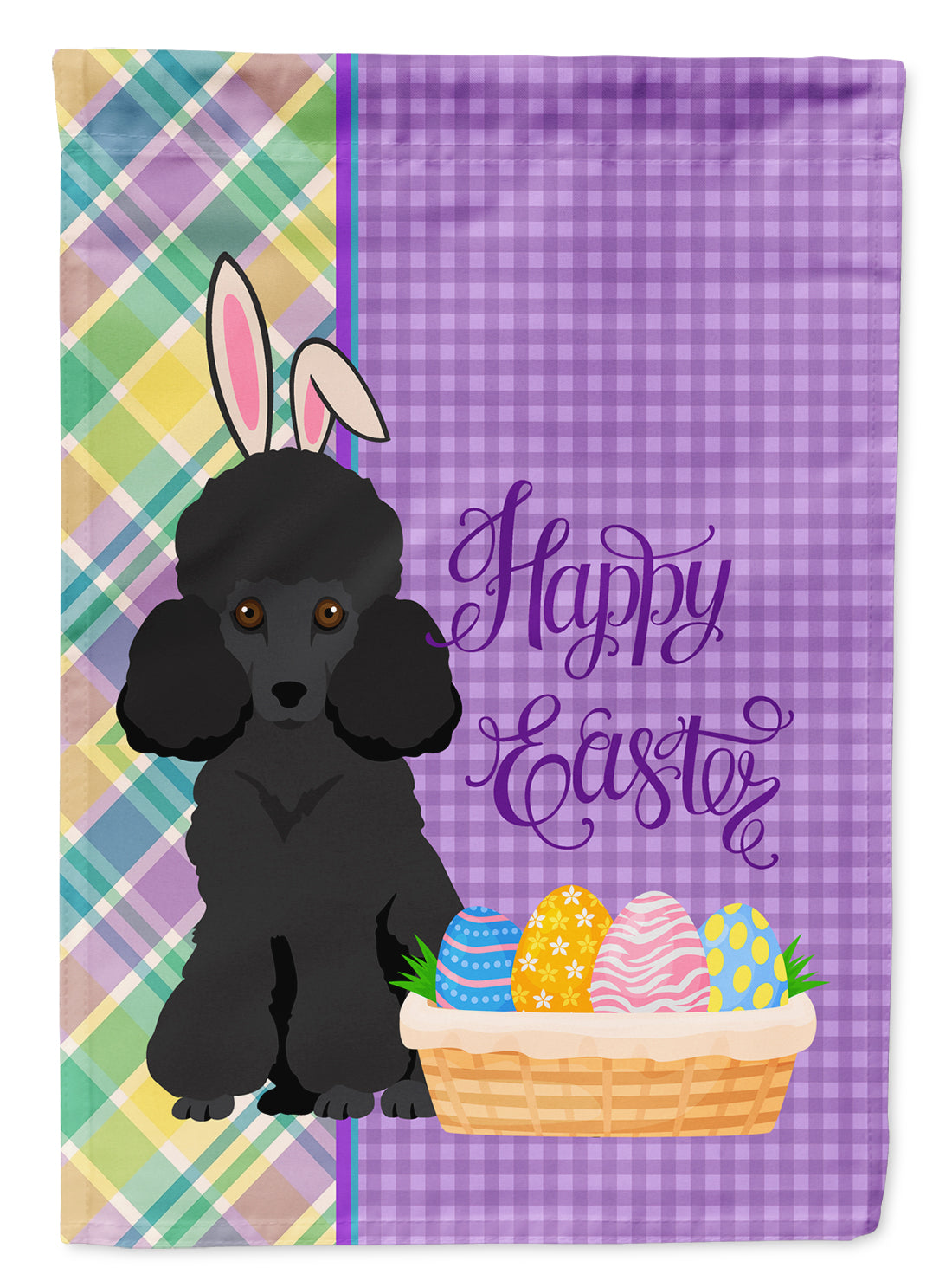 Toy Black Poodle Easter Flag Garden Size  the-store.com.