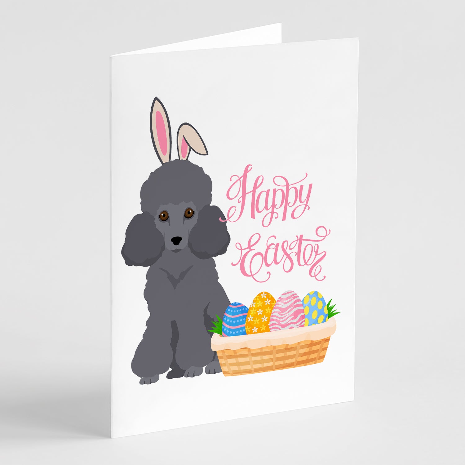 Buy this Toy Grey Poodle Easter Greeting Cards and Envelopes Pack of 8