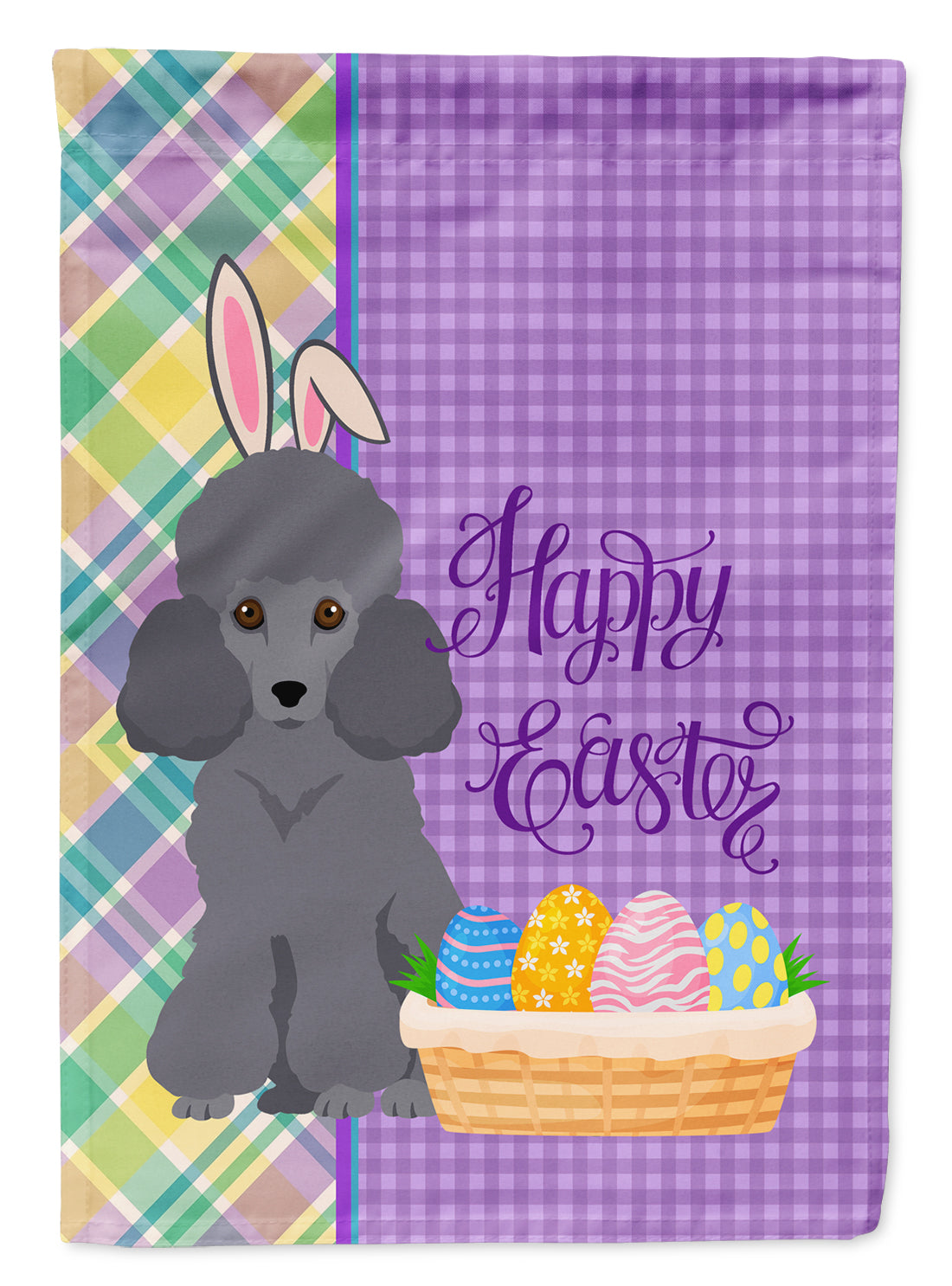 Toy Grey Poodle Easter Flag Garden Size  the-store.com.