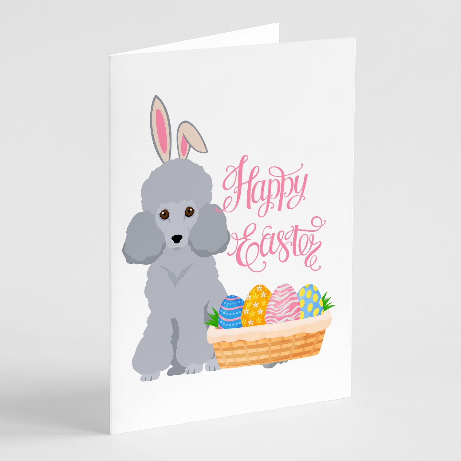 Buy this Toy Silver Poodle Easter Greeting Cards and Envelopes Pack of 8