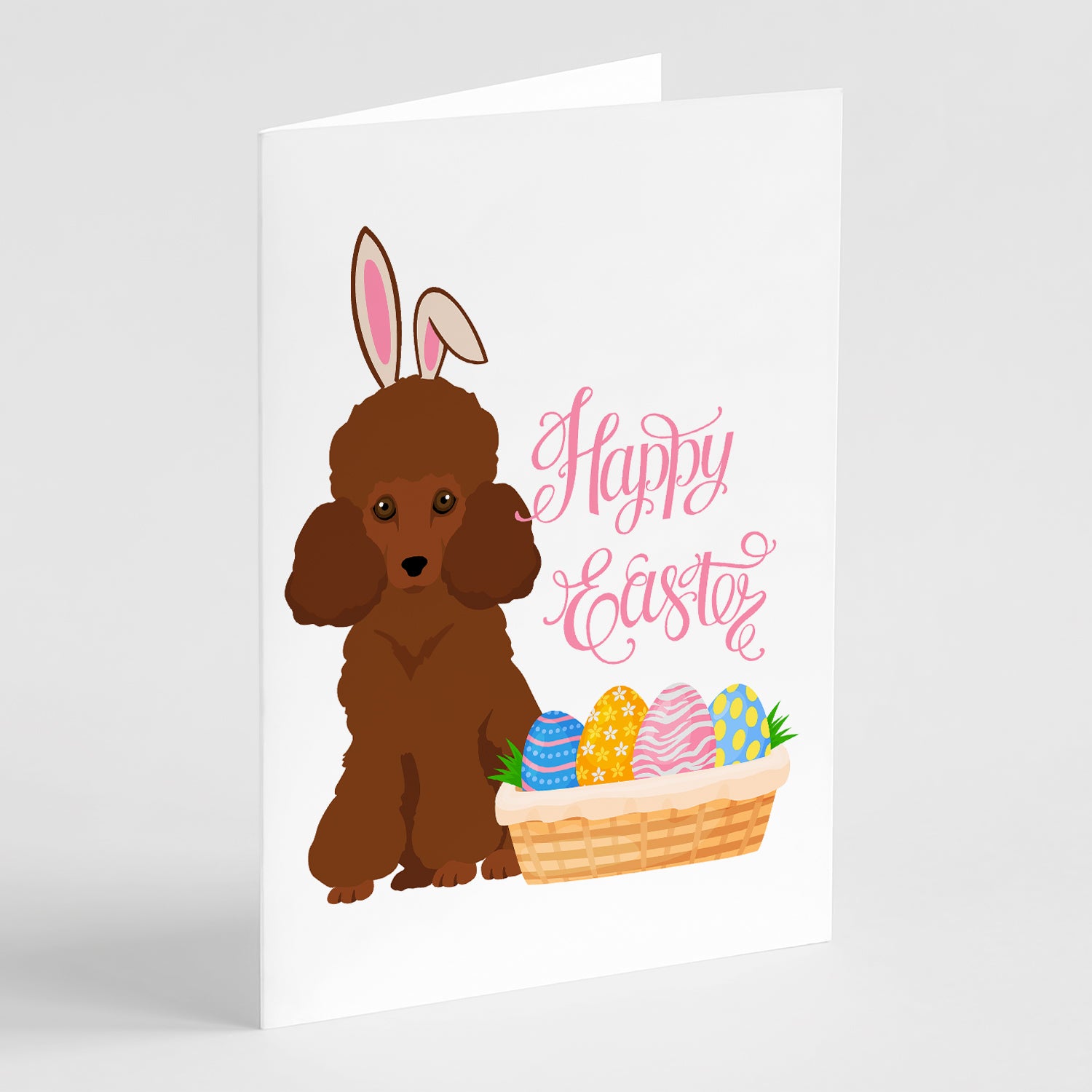 Buy this Toy Red Poodle Easter Greeting Cards and Envelopes Pack of 8