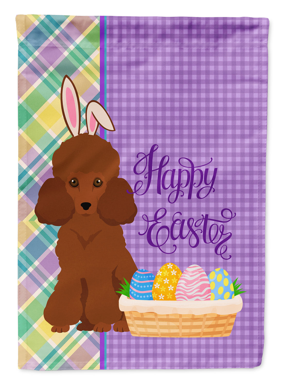 Toy Red Poodle Easter Flag Garden Size  the-store.com.