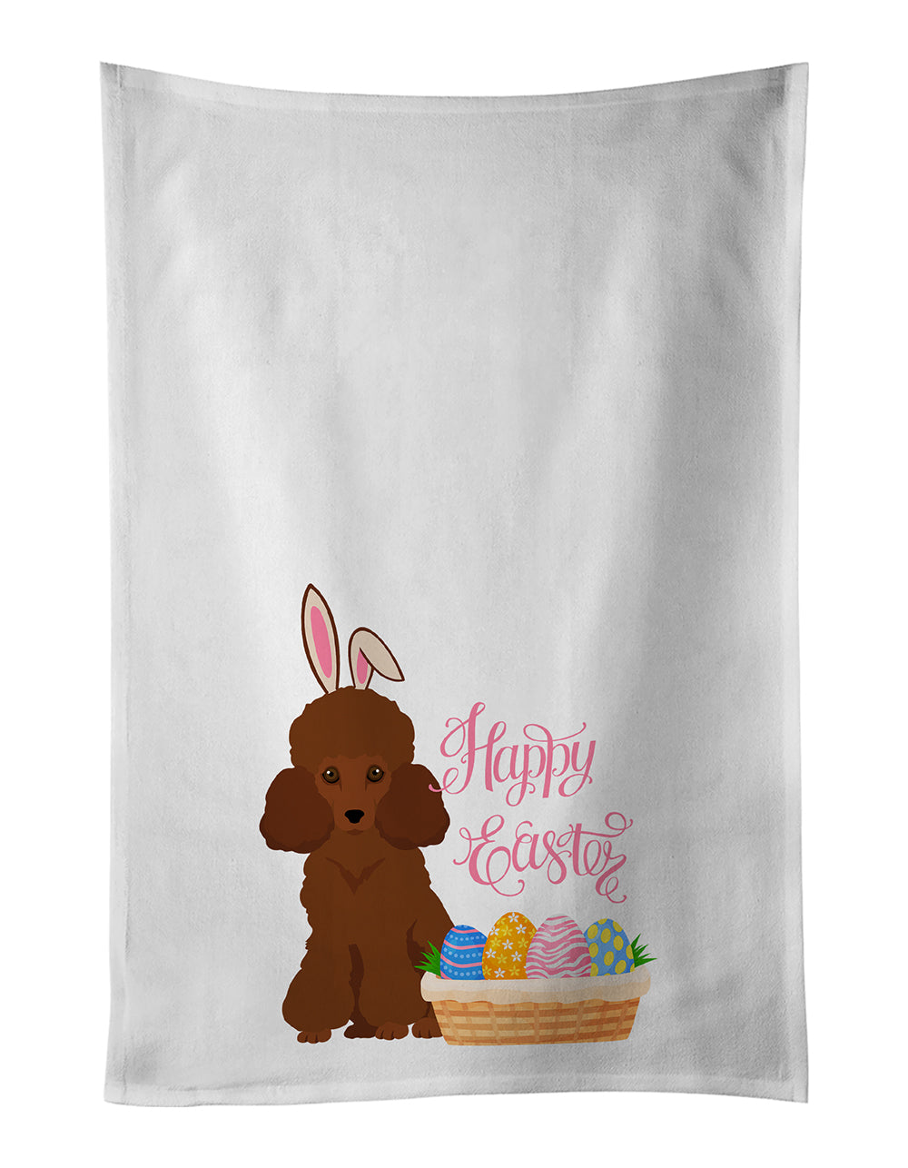Buy this Toy Red Poodle Easter White Kitchen Towel Set of 2 Dish Towels