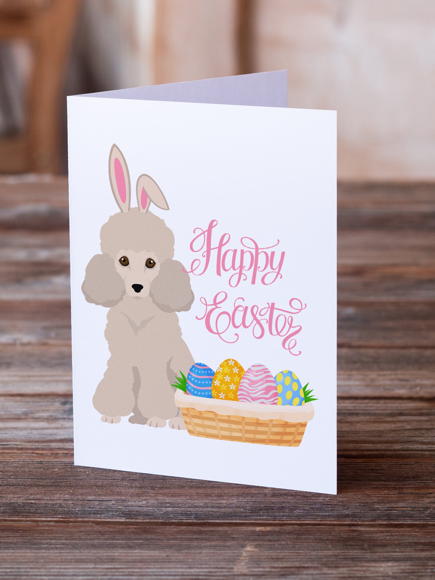 Toy Cream Poodle Easter Greeting Cards and Envelopes Pack of 8 - the-store.com