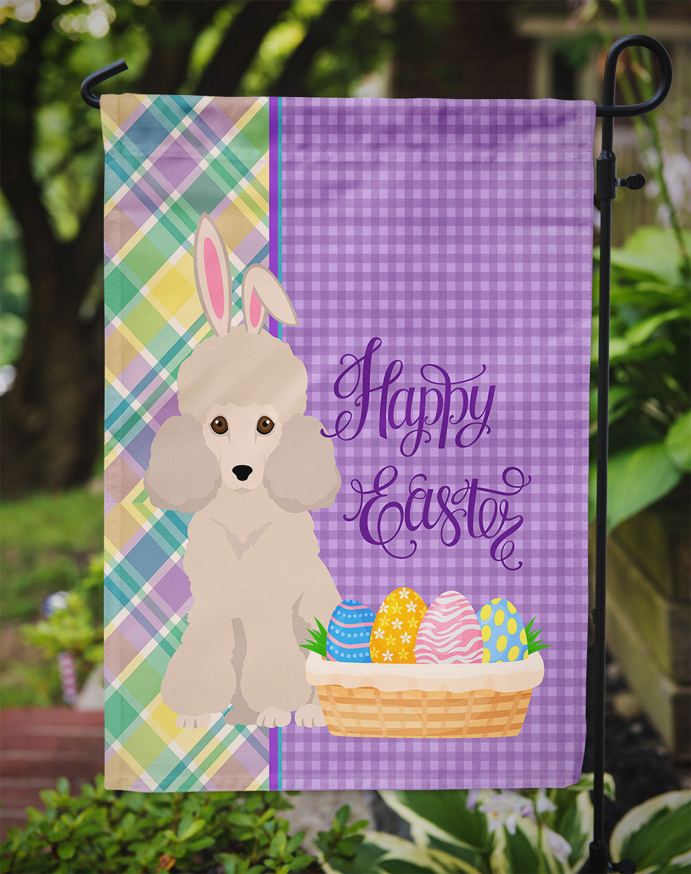 Toy Cream Poodle Easter Flag Garden Size