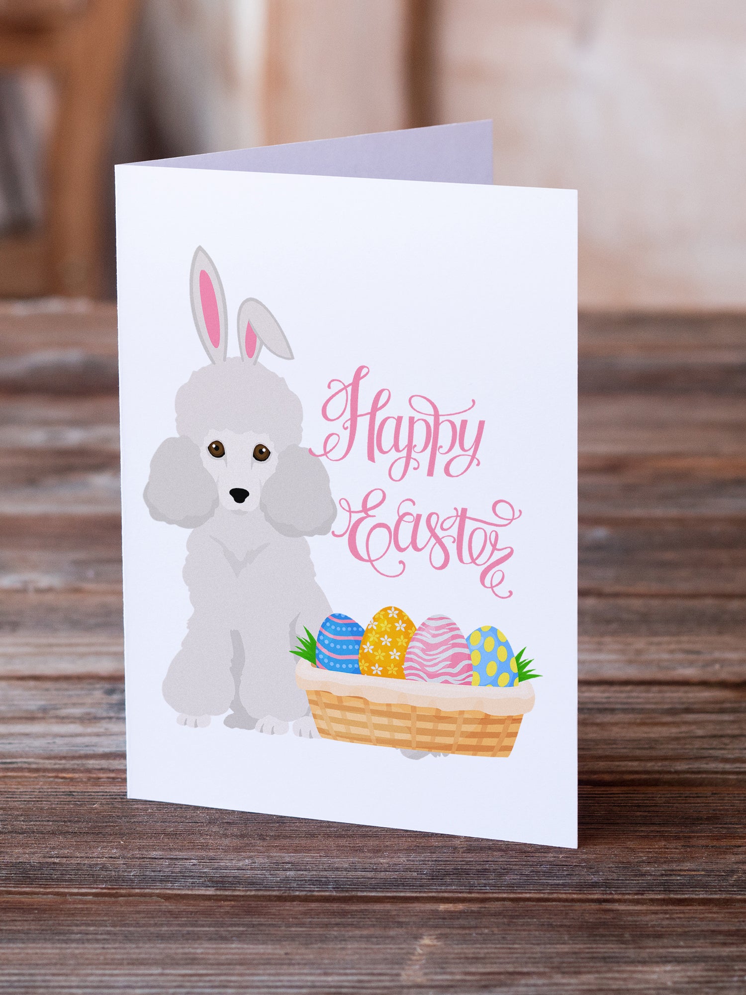 Toy White Poodle Easter Greeting Cards and Envelopes Pack of 8 - the-store.com