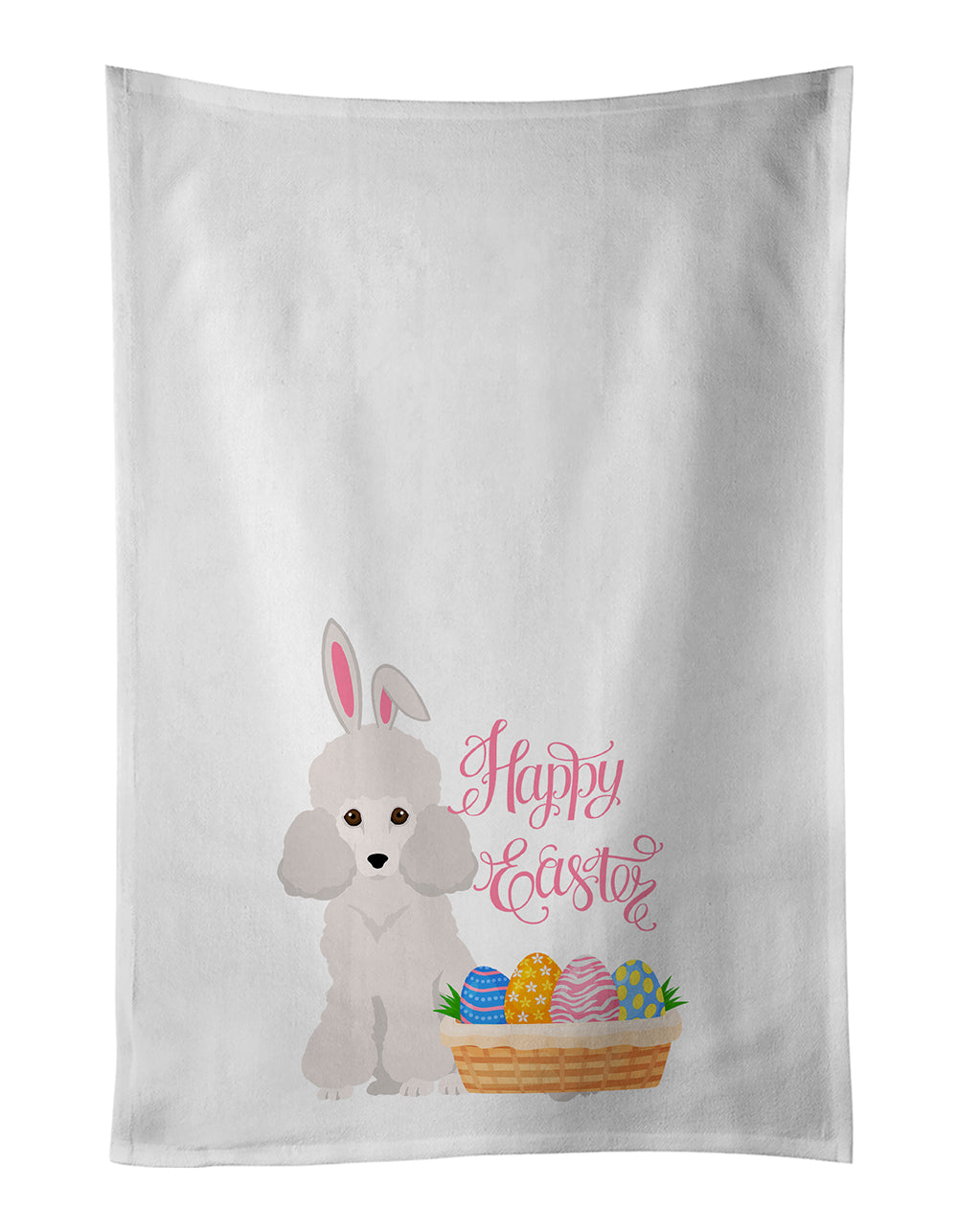 Buy this Toy White Poodle Easter White Kitchen Towel Set of 2 Dish Towels